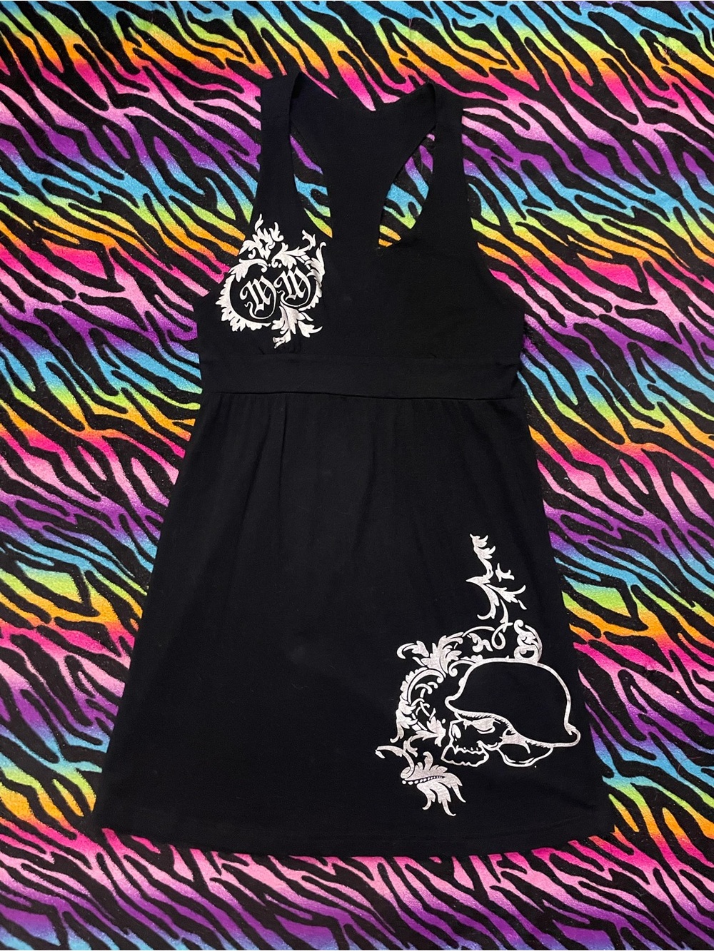 Y2k grunge goth rare 2000s Metal Mulisha racerback Edgy Mini Dress